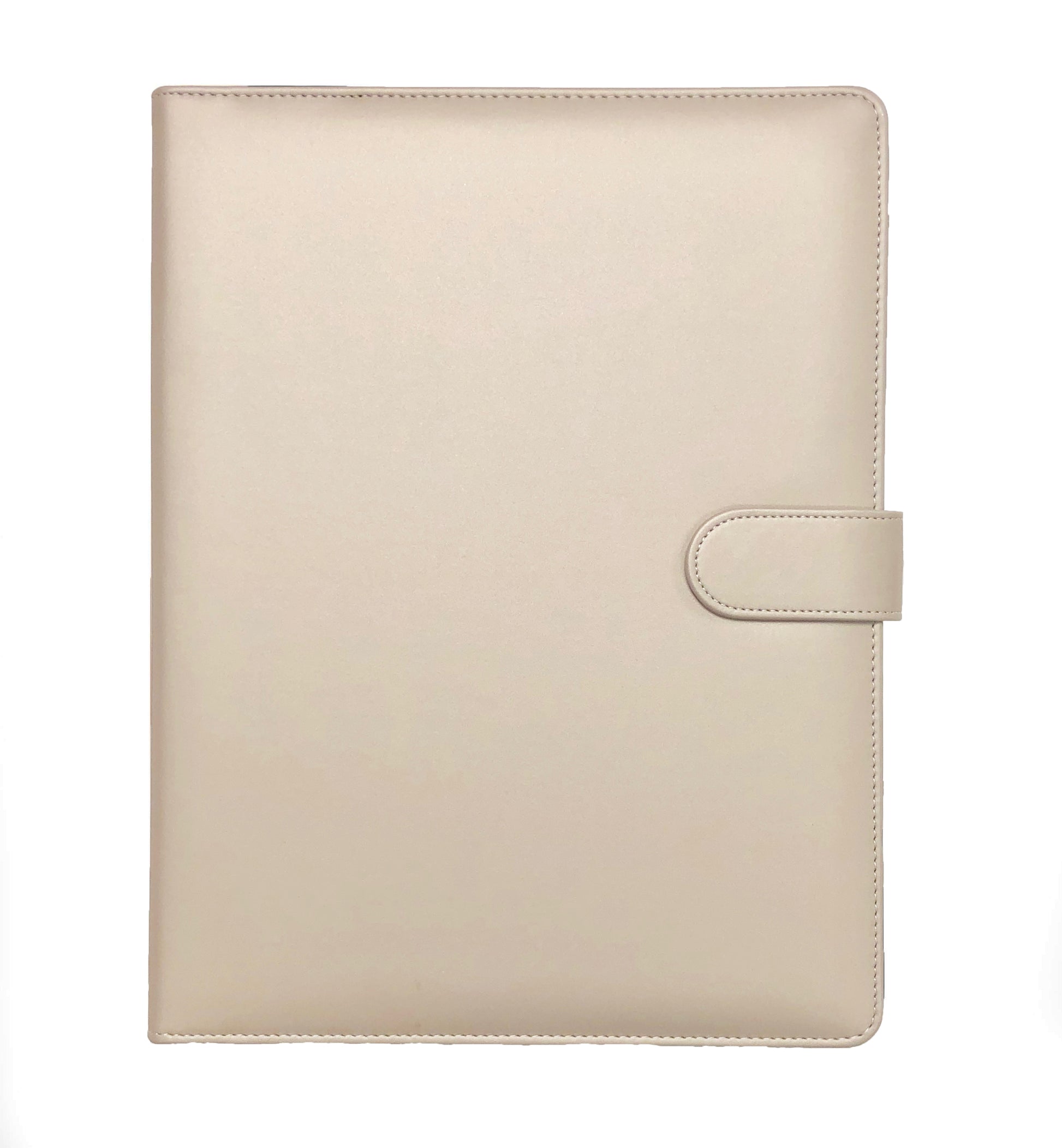 Deluxe Faux Leather Padfolio Portfolio Document Organizer with Zippered Closure Storage Pouch for Tablet PC/iPad/Kindle, Magnetic Closing Strap, Business Card Holders, Legal Size Writing Pad Included | Transcending Waves