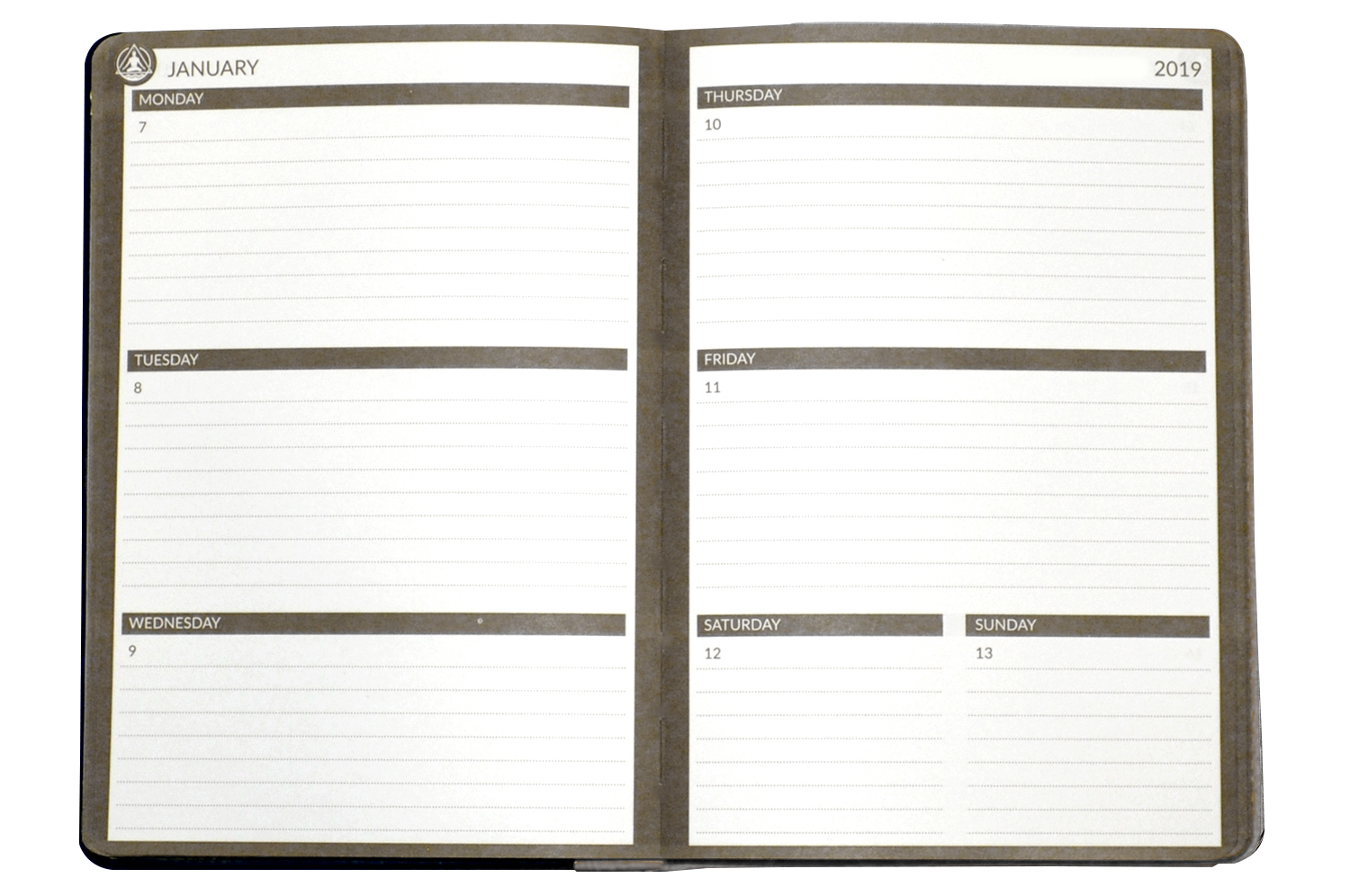 January 2019 - December 2019 Dated Planner book Daily, Weekly, Monthly and Yearly | Best Academic Calendar Notebook Journal | Deluxe Faux Leather Personal Organizer | A5 Sized (8.5