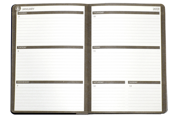 January 2019 - December 2019 Dated Planner book Daily, Weekly, Monthly and Yearly | Best Academic Calendar Notebook Journal | Deluxe Faux Leather Personal Organizer | A5 Sized (8.5