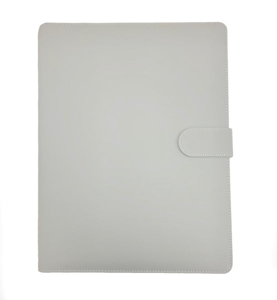 Deluxe Faux Leather Padfolio Portfolio Document Organizer with Zippered Closure Storage Pouch for Tablet PC/iPad/Kindle, Magnetic Closing Strap, Business Card Holders, Legal Size Writing Pad Included | Transcending Waves
