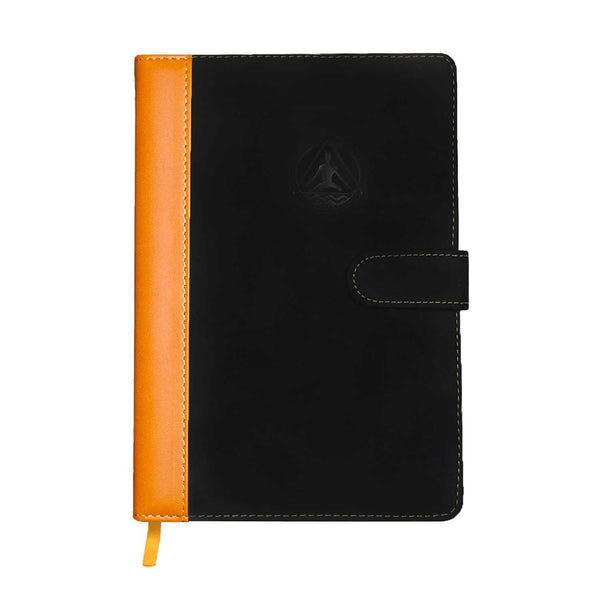 Best Lay-flat 180° Notebook Journal With Dotted Grid & Lined Ruled Pages | Perfect Diary Agenda For Writing, Drawing & Taking Notes | Deluxe Faux Leather Personal Organizer | A5 Sized (8.5" L x 6.1" W x 1.3" H) | Transcending Waves Planner