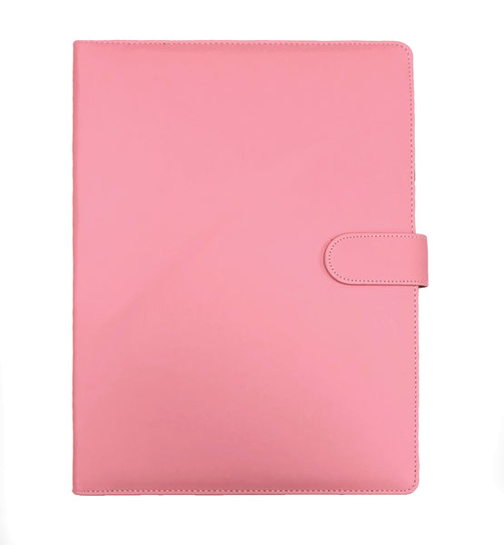 Deluxe Faux Leather Padfolio Portfolio Document Organizer with Zippered Closure Storage Pouch for Tablet PC/iPad/Kindle, Magnetic Closing Strap, Business Card Holders, Legal Size Writing Pad Included | Transcending Waves