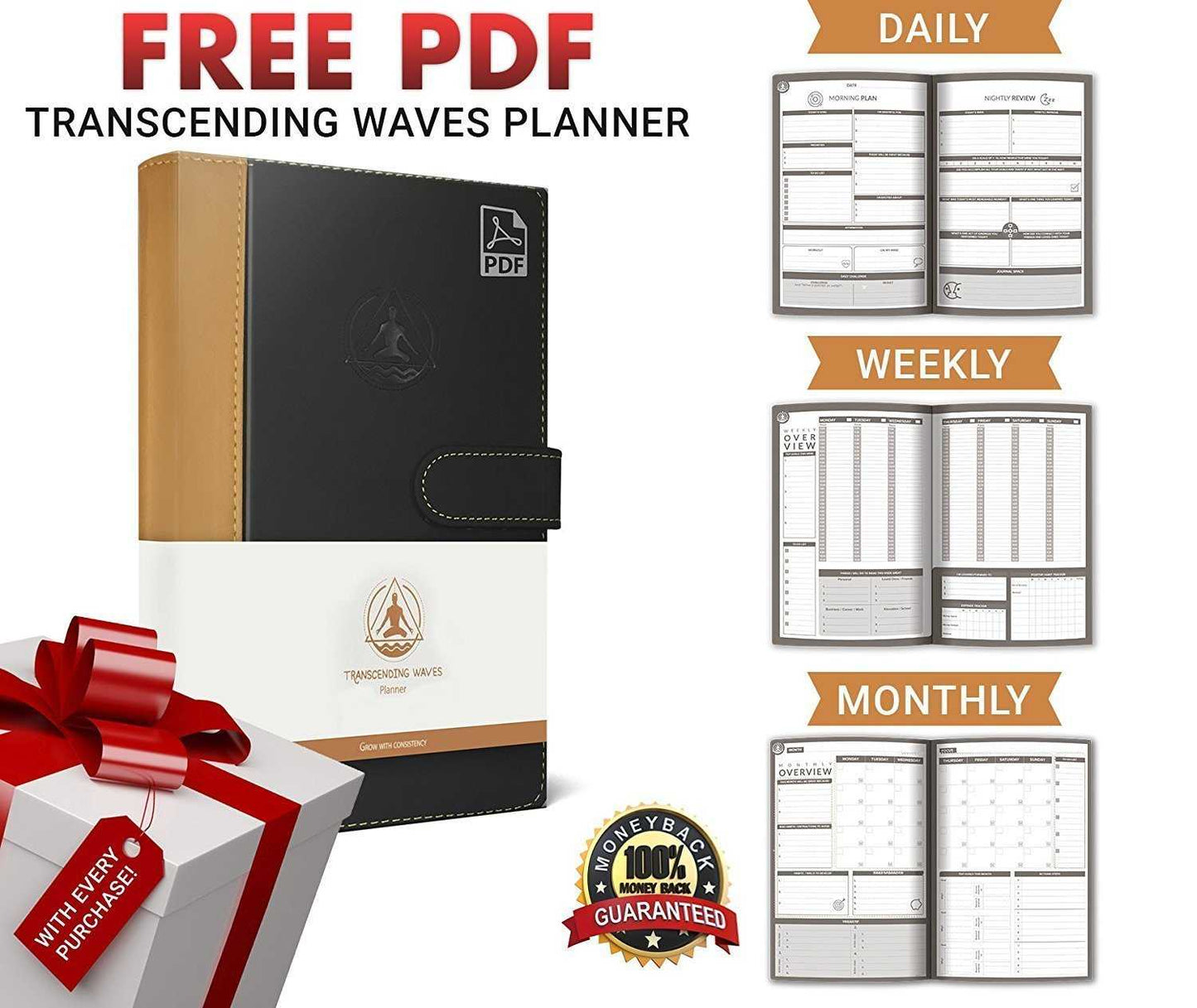 Transcending Waves Daily Planner Free PDF Printable Download