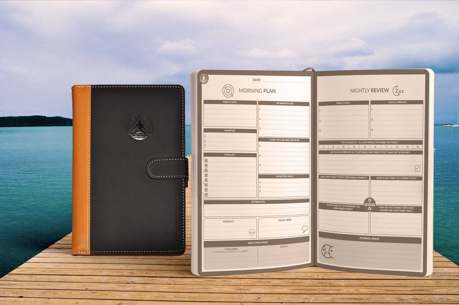 Transcending Waves Planner Black Daily Pages